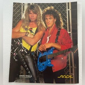 Vintage Rock Pinup Featuring Whitesnake Guitarists Adrian & Vivian